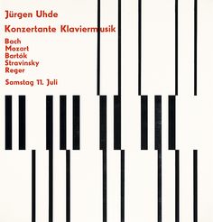 a book cover with black and white piano keys on it's cover, which reads jurgen unde konferante klavernmusik