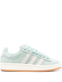 Find ADIDAS Campus 00's Suede Sneakers on Editorialist. mint green calf suede padded design logo-debossed tongue signature 3-Stripes logo branded heel counter front lace-up fastening round toe branded insole flat rubber sole Adidas Campus Colors, Cute Preppy Shoes, Women’s Shoes, Adidas Campus Green, Cute School Shoes, Colorful Adidas, Cute Trendy Shoes, Cute Shoes For School, Cute Tennis Shoes