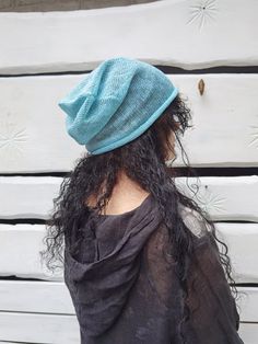 "Handmade hat made from 100% pure linen. In the photos \"Natural & Black melange\", \"Green\", \"Blue\" and \"Turquoise\" colors are demonstrated. For seeing more hats, summer hats, slouchy hats photos: https://www.etsy.com/listing/938246708/linen-beanie-knit-summer-hat-double?ref=shop_home_active_2&pro=1&frs=1 Linen is one of the strongest and most durable natural fibers - the ancient Egyptians used linen for mummification, and the US uses it blended with cotton for dollar bills! Li Handmade Cotton Winter Hats, Handmade Cotton Beanie, One Size Fits Most, Handmade Cotton Beanie One Size Fits Most, Handmade Cotton Beanie One Size, Handmade Casual Cotton Beanie, Casual Handmade Cotton Beanie, Lightweight Winter Beanie, Handmade Cotton Beanie, Handmade Beanie One Size Fits Most