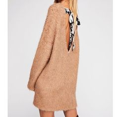 Camel Combo Colored Faux Fur Free People Bon Bon Sweater Dress, Worn Once, Practically Brand New, No Flaws Free People Bonfire Cardigan, Free People Sweater Dress, Chic V-neck Stretch Sweater Dress, Free People Dress, Black And Tan, Faux Fur, Free People, Checks, Sweater Dress