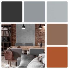 the color scheme is grey, brown and white