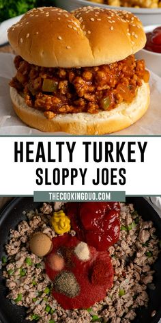 Turkey sloppy joe's on a sesame seed bun. Turkey Sloppy Joes, Turkey Meat Recipes, Healthy Ground Turkey, Classic Sandwich, Sloppy Joes Recipe, Sloppy Joe