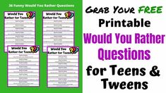 three posters with the words, would you rather be able to answer these questions?