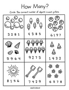 how many? worksheet for kids to learn numbers and counting with this printable activity