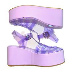 Lilac Purple Jelly Platform Ankle Strap Sandals Womens Size 7 Featuring A Flatform Design And Transparent Straps, These Sandals Offer A Perfect Blend Of Comfort And Style. The Lilac Purple Color Combination Adds A Fun And Playful Touch To Any Outfit. Condition: New Condition. Size: Size 7 Features: Jelly Material, Platform Sole, Transparent Straps, Ankle Strap, Buckle Closure, Flatform Design Need A Different Color Or Size? Need Shipping Outside The Us (If This Platform Allows)? Msg Me! I Typica Purple Dress Clear Heels, Quincenera Shoes Purple, Purple Chunky Platform Heels, Closed Toe Plastic Sandals For Party, Party Closed-toe Plastic Sandals, Closed Toe Platform Jelly Sandals For Summer, Summer Open Toe Pvc Heels, Trendy Closed Toe Sandals With Clear Strap, Trendy Ankle Strap Sandals With Clear Strap