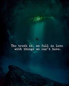 the truth is, we fall in love with things we can't have