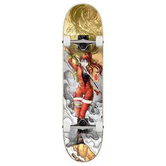 Yocaher Girl Samurai Aka Gold Dragon 7.75 Complete Skateboard - Longboards USA Sea Salt And Navy, Dragon Skateboard, Girl Samurai, Baby Blue Shoes, Copper Shoes, Lime Green Shoes, Samurai Girl, Red Ghost, Light Blue Shoes