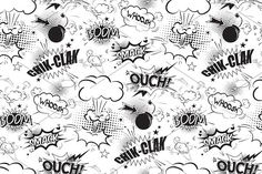 comic speech bubbles in black and white with the word quick click on them stock illustration