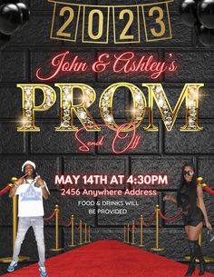 the prom party flyer for john and sisley's prom