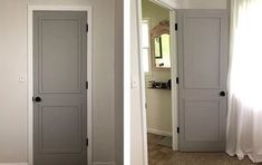 two pictures of the same door in different rooms