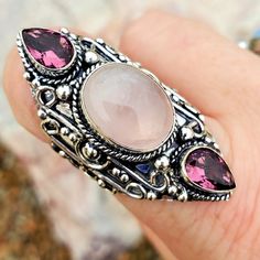 Brand New Handmade Oversized Rose Quartz And Amethyst Silver Statement Ring. 925 Stamped New To Poshmark? Use Referral Code Kimberlyn222 To Receive $10. Bohemian Sterling Silver Crystal Ring With Gemstone Accents, Bohemian Sterling Silver Amethyst Ring, Bohemian Sterling Silver Amethyst Ring With 925 Stamp, Bohemian Silver Amethyst Ring, Bohemian Amethyst Ring With Gemstone Accents As Gift, Bohemian Amethyst Ring, Bohemian Amethyst Ring With Gemstone Accents, Spiritual Crystal Ring With Stone Setting, Spiritual Stone Setting Crystal Ring