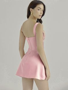 Get ready to shine in this beautiful satin sleeveless a line mini dress. perfect for any special occasion or night out on the town. Little Pink Dress, Belle Silhouette, French Dress, Elegant Birthday, Corset Mini Dress, Spaghetti Strap Mini Dress, Mini Tank Dress, Flare Mini Dress, Sling Dress