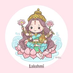 My original design Chibi Lakshmi. Bhagwan Drawing, Diwali Drawing, Devi Maa, Yoga Kids, Drawing Competition, God Artwork, Durga Painting, Easy Cartoon Drawings, Draw Doodle