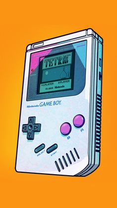 an old nintendo gameboy with the words tetrin on it