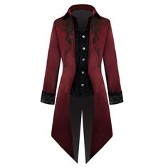 PRICES MAY VARY. Fabric: Velvet MATERIAL: soft, lightweight and comfy for skin. Excellent workmanship, each medieval jacket suit is hand-made by experienced dressmakers. And makes you more attractive and charming. Size reference: S≈38R, M≈40R, L≈42R, XL≈44R, XXL≈46R, 3XL≈48R Occasion: Great dress up idea for Halloween party, Birthday party, Pretend play,Theme Party, Cosplay, Masquerade,Prom,Cruise or any party costume outfit. BEST GIFTS: The best adult Halloween Costume gift for your family, you Vamp Outfit, Kawaii Coat, Tuxedo With Tails, Victorian Jacket, Steampunk Coat, Punk Man, Vampire Costumes, Gothic Coat, Gothic Jackets