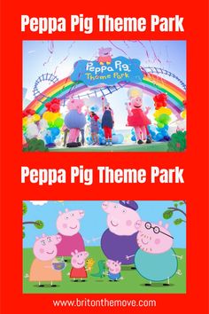 peppa pig theme park with the name peppa pig theme park on it and an image