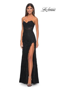 Black Prom Dress Long Lace, Gown Models, Prom Dress Strapless, Prom Dresses Long Black, Beaded Corset, Prom Dress Inspo, Senior Stuff, Strapless Prom Dresses, Prom Ideas