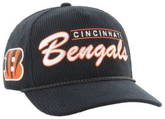 Fit Curved brim, adjustable hat Adjustable back closure Six-panel construction with ventilation eyelets Moisture-absorbing sweatband Style and Team Spirit Raised, embroidered team graphics Additional Details Officially licensed product Bengals Hat, Cincinnati Bengals, Curves Workout, Adjustable Hat, Team Spirit, Cincinnati, Nfl, Hats, Black