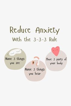 Feeling overwhelmed? Try the 3-3-3 rule to manage stress and reduce anxiety effectively. Simply look around and identify 3 things you can see, 3 things you can hear, and 3 things you can feel. This grounding technique helps bring focus and calm. Perfect for stress management and finding your inner peace. #StressManagement #AnxietyRelief #3-3-3Rule #Mindfulness #CalmMind #StressReduction #MentalWellness #SelfCare Journal Inspiration Writing, Practicing Self Love, Mental Health Facts, Mental Health And Wellbeing, Free Life, Good Mental Health, Mental And Emotional Health, Self Care Activities