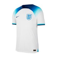 Nike Men's England 2022/23 Match Home Jersey White/Blue Void Front England Football Shirt, World Cup Kits, World Cup Teams, Canadian Football, 2022 World Cup, 2022 Fifa World Cup, Soccer Boots, Soccer Stars