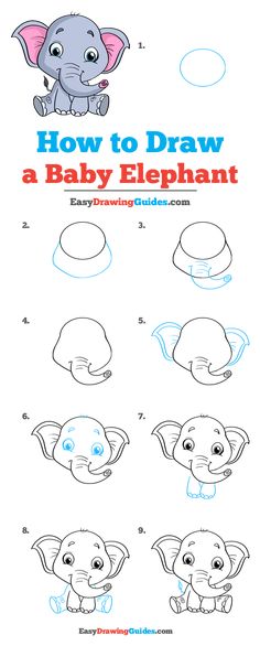 how to draw an elephant with easy step by step instructions