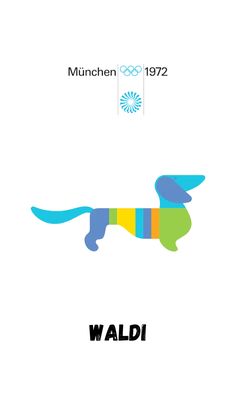 an image of a colorful dog with the word waldi on it's side