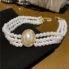 Elegant Jewelry Necklace Looks Like Famous Princess Diana's Necklace Size 16.54x1.97 Inch Princess Diana Jewelry, Fashion Jewelry Necklaces Gold, Vintage Pearl Necklace, Vintage Choker Necklace, Jewelry Decor, Neck Jewelry, Pearl Necklace Vintage, Vintage Choker, Round Pendant Necklace