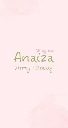 an image of the word anaza on a pink background