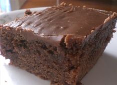 a piece of chocolate cake sitting on top of a white plate