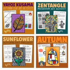 four books about autumn and the sunflower art project