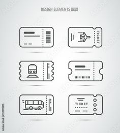 different types of tickets with the text design elements on them, including one for ticket holders and