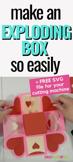 someone is making an exploding box so easy to make with paper and glue it's the perfect valentine's day craft for kids