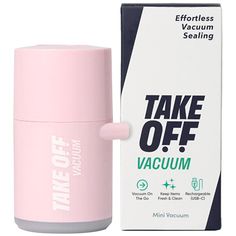 take off vacuum in front of a box with the word take off on it