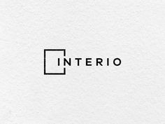 the word interio is written in black on a white paper with a square shape