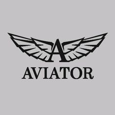 the aviator logo on a gray background