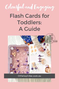 a pink cover with the words, flash cards for toddlers a guide on it