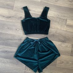 The Layla velvet loungewear set.  Handmade to order crop top and high waisted shorts made in a luxurious stretch velvet fabric. Many other colours are available (please see photos and drop down menu for the colours that are available) Photos show bottle green and baby blue.  Elasticated waistband on both the top and shorts.  Please feel free to message me with any questions. Velour Clothes, Velvet Set Outfit, Velvet Loungewear, Velvet Sleepwear, Velvet Dress Short, Velour Shorts, Velvet Set, Velvet Lounge, Velvet Shorts