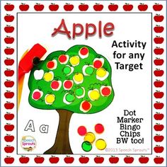 an apple themed activity for any target by dot marker things, abc / wm