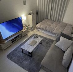 Bedroom Parlor seats tv master bedroom Grey Bedroom Aesthetic, Apartment Furnishing, Design My Room, Bed Aesthetic, Small Room Makeover, Bedroom Ideas For Small Rooms Cozy, Small Apartment Bedrooms, Apartment Stuff