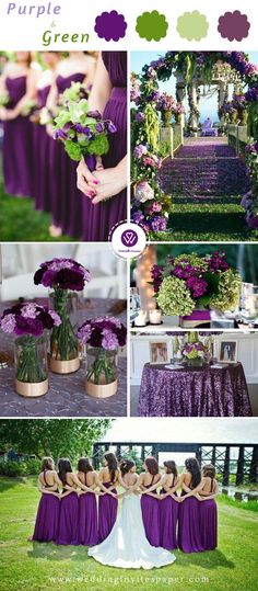 purple and green wedding color scheme