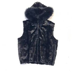 Material: Mink Body , Fox Fur Hood Trim Style: VestColor: Black Fur Hood Vest, Fire Clothes, Leather Jacket Men Style, Funky Hats, Womens Suede Boots, Clothing Brand Logos, Trim Styles, Concept Clothing, Spring Step Shoes