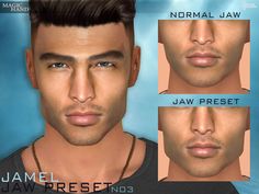 three different views of a man's face, including the nose and jaw area