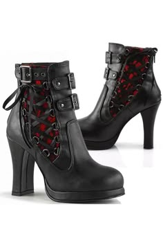 Demonia Boots, Goth Shoes, Closet Tour, Demonia Shoes, Gothic Shoes, Dr Shoes, Red Boots, Platform Ankle Boots