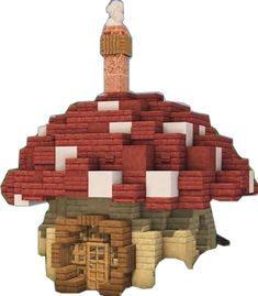 an image of a mushroom house made out of bricks