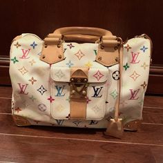 Quemulticolor Y2k 2000's Monogram Murakami White Speedy 30 Doctor Satchel Bag By Louis Vuitton Good Used Condition. Almost Never Used. Stored Carefully In Closet. Comes From Smoke Free Home Light Scratches On Corner Hardware Light Marks On White Interior Is In Excellent Condition Handle Leather Clean Designer Multicolor Monogram Canvas Bag, Luxury Multicolor Monogram Canvas Shoulder Bag, Multicolor Monogram Canvas Top Handle Shoulder Bag, Multicolor Monogram Canvas Shoulder Bag, Murakami Louis Vuitton, White Louis Vuitton Bag, 2000s Room, Speedy Bag, White Louis Vuitton