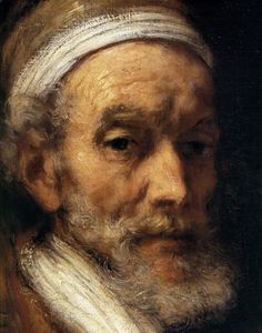 an old man with a white headband on