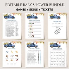 the printable baby shower game is shown