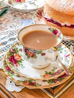 a cup of coffee sitting on top of a saucer