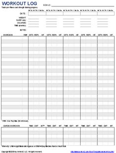 the work out log is shown in this file, and it has been converted into a form