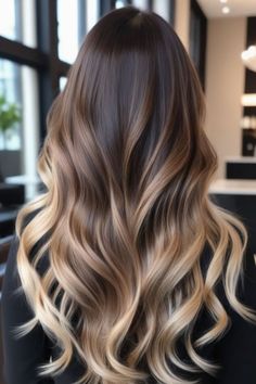 Discover the magic of heavy highlights on dark hair! 🌟 Elevate your style with vibrant pops of color that accentuate your locks beautifully. From subtle sophistication to bold statements, find your perfect hue here. 💇‍♀️ #HairGoals #HairColor #DarkHair #Highlights Blonde Slices Hair Dark Brown, Blonde Dark Brown Hair, Ombre Hair Color Dark To Light, Rockstar Hair Color, Darker To Lighter Hair, Highlights On Dark Hair Medium Length, Dark Brunette To Blonde Balayage Hair, Brown Faded Into Blonde Hair, Blond Hair With Dark Highlights